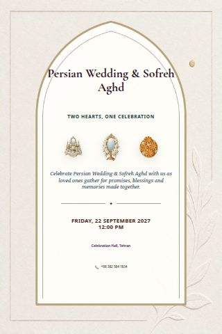 Persian Wedding & Sofreh Aghd invitation preview