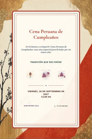 Peruvian Adult Birthday Dinner invitation design preview