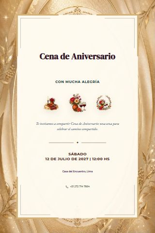 Anniversary Dinner invitation design preview