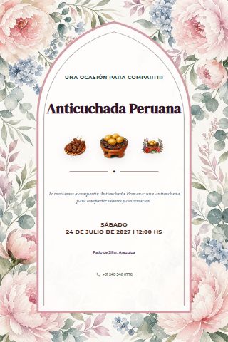 Peruvian Anticuchada invitation preview