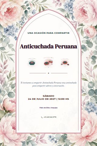Peruvian Anticuchada invitation design preview