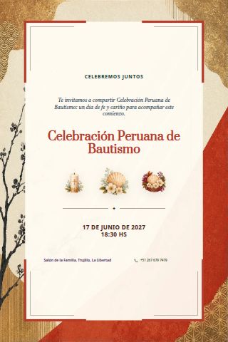 Peruvian Baptism Celebration invitation preview