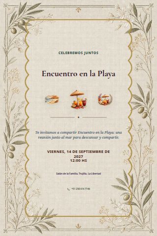 Beach Gathering invitation design