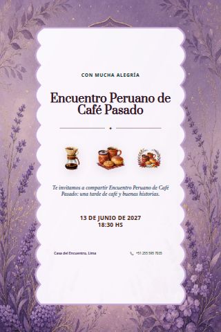 Peruvian Café Pasado Gathering invitation preview