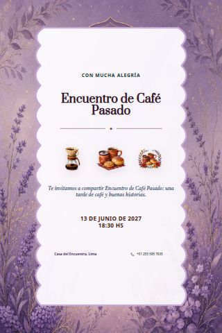 Café Pasado Gathering invitation design