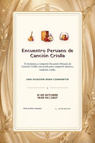 Peruvian Canción Criolla Gathering invitation preview
