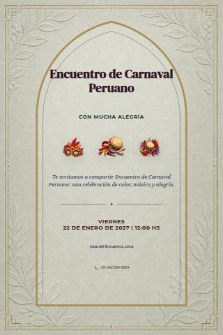 Peruvian Carnival Gathering invitation preview