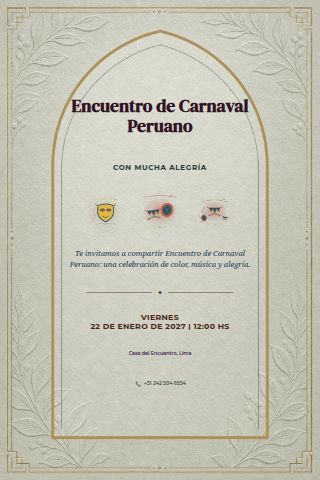 Peruvian Carnival Gathering invitation design preview