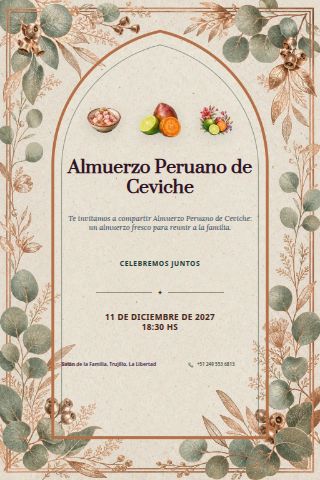 Peruvian Ceviche Lunch invitation preview
