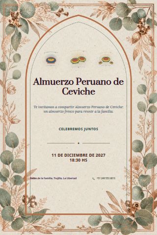 Peruvian Ceviche Lunch invitation design preview