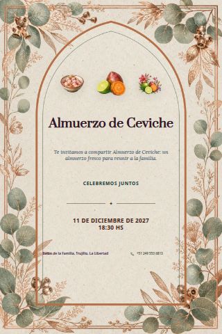 Ceviche Lunch invitation design preview