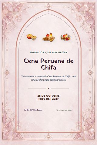 Peruvian Chifa Dinner invitation preview