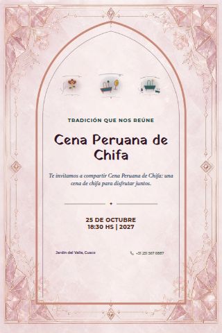 Peruvian Chifa Dinner invitation design preview