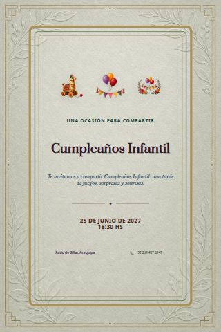 Children's Birthday invitation design