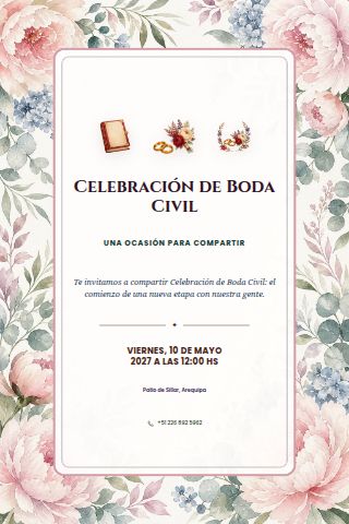 Civil Wedding Celebration invitation design preview