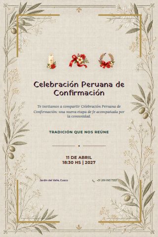 Peruvian Confirmation Celebration invitation preview