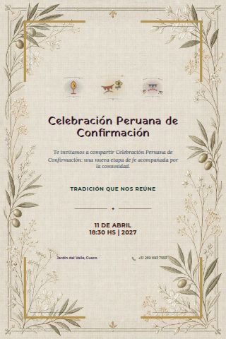 Peruvian Confirmation Celebration invitation design preview