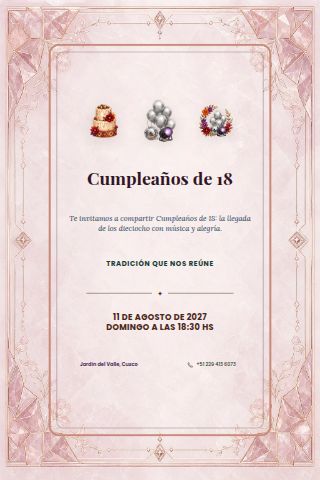 Eighteenth Birthday invitation design