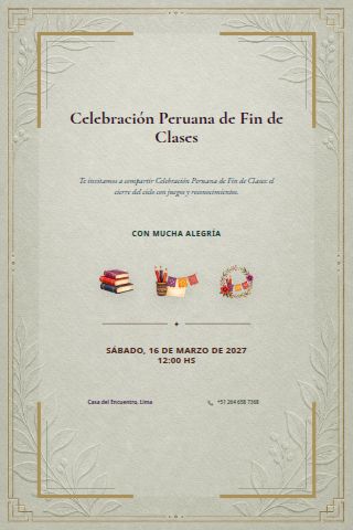 Peruvian End-of-School-Year Celebration invitation preview