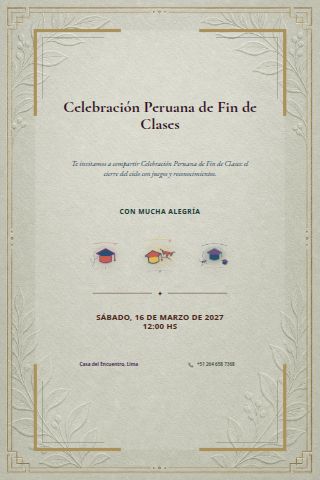 Peruvian End-of-School-Year Celebration invitation design preview