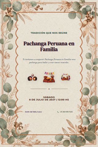 Peruvian Family Pachanga invitation preview