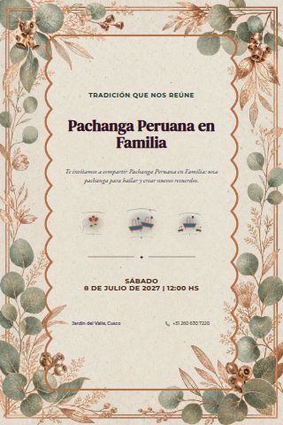 Peruvian Family Pachanga invitation design preview