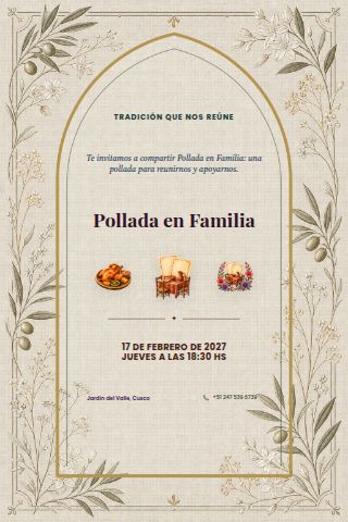 Family Pollada invitation design