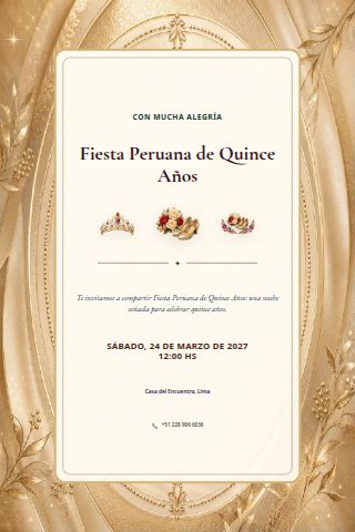 Peruvian Fiesta de Quince invitation preview