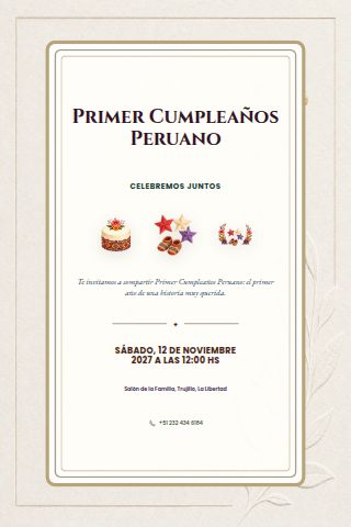 Peruvian First Birthday Celebration invitation preview