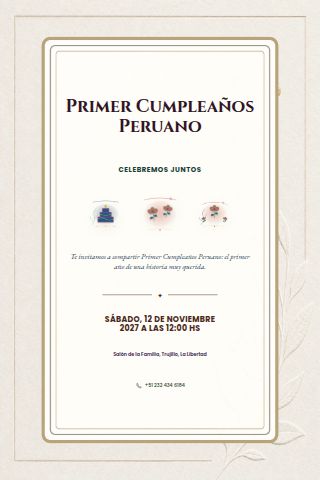 Peruvian First Birthday Celebration invitation design preview