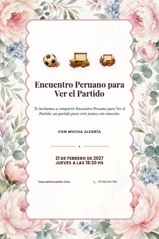 Peruvian Football Watch Party invitation preview