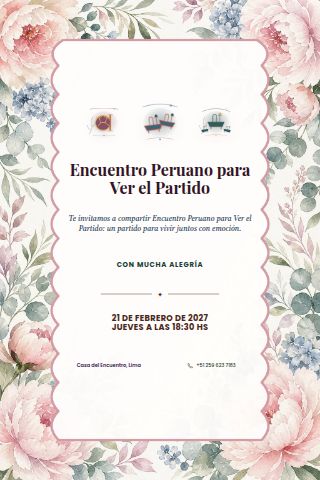 Peruvian Football Watch Party invitation design preview