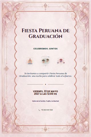 Peruvian Graduation Party invitation design preview