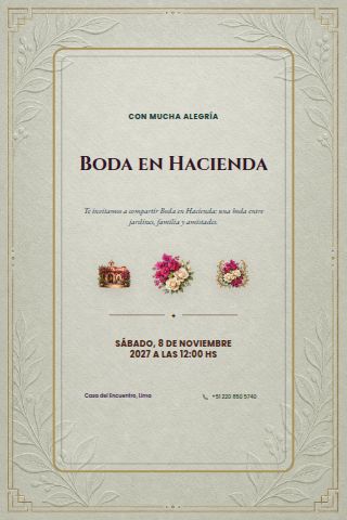 Hacienda Wedding invitation design