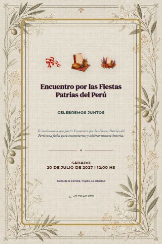 Peruvian Independence Day Gathering invitation preview