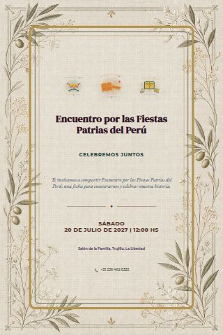 Peruvian Independence Day Gathering invitation design preview