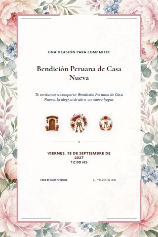 Peruvian New Home Blessing invitation preview