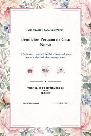 Peruvian New Home Blessing invitation design preview