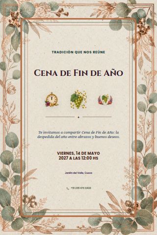 New Year's Eve Dinner invitation design preview