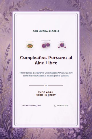 Peruvian Outdoor Birthday Picnic invitation design preview