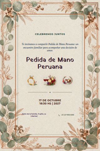 Peruvian Pedida de Mano invitation design
