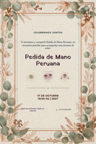 Peruvian Pedida de Mano invitation design preview