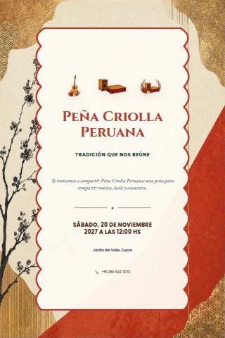 Peruvian Peña Criolla invitation preview