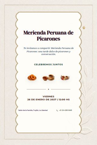 Peruvian Picarones Merienda invitation preview