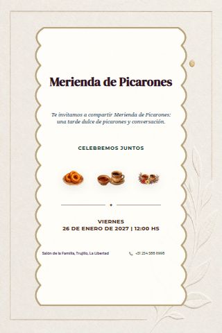 Picarones Merienda invitation design
