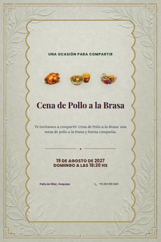 Pollo a la Brasa Dinner invitation design