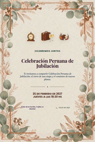Peruvian Retirement Celebration invitation preview