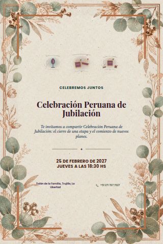Peruvian Retirement Celebration invitation design preview