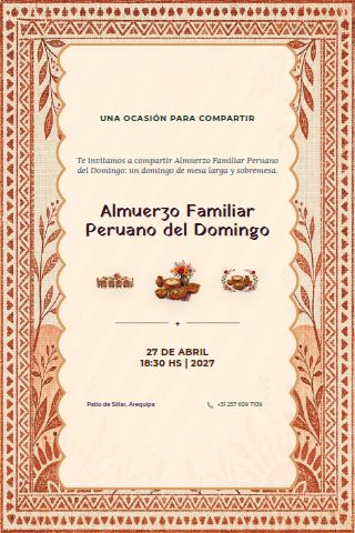 Peruvian Sunday Family Lunch invitation preview