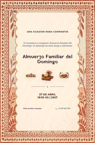 Sunday Family Lunch invitation design preview